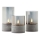 Brilliant - 3er Set LED-Kerze BOUGIE LED/2xAA IP44 grau/rauchfarben