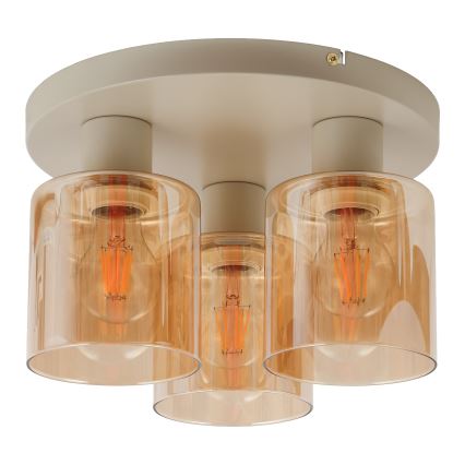 Brilliant - Aufputz-Deckenleuchte LYSKA 3×E27/20W/230V Ø 31 cm creme/rauchbeige