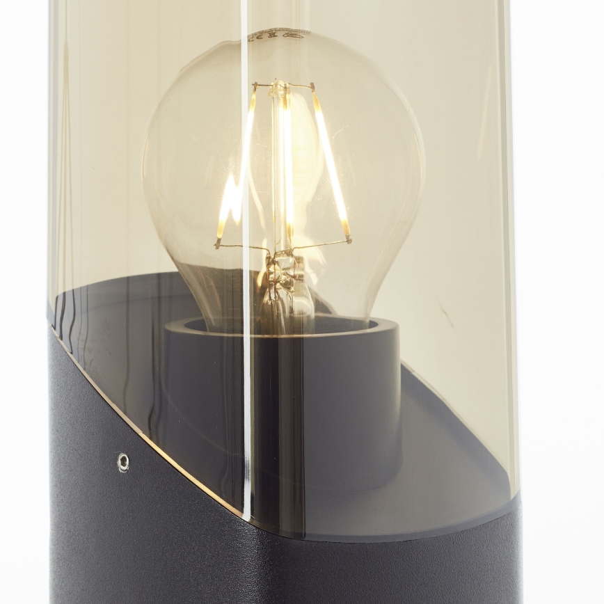 Brilliant - Außenleuchte MINOU 1xE27/10W/230V 60 cm IP44 schwarz/rauchig