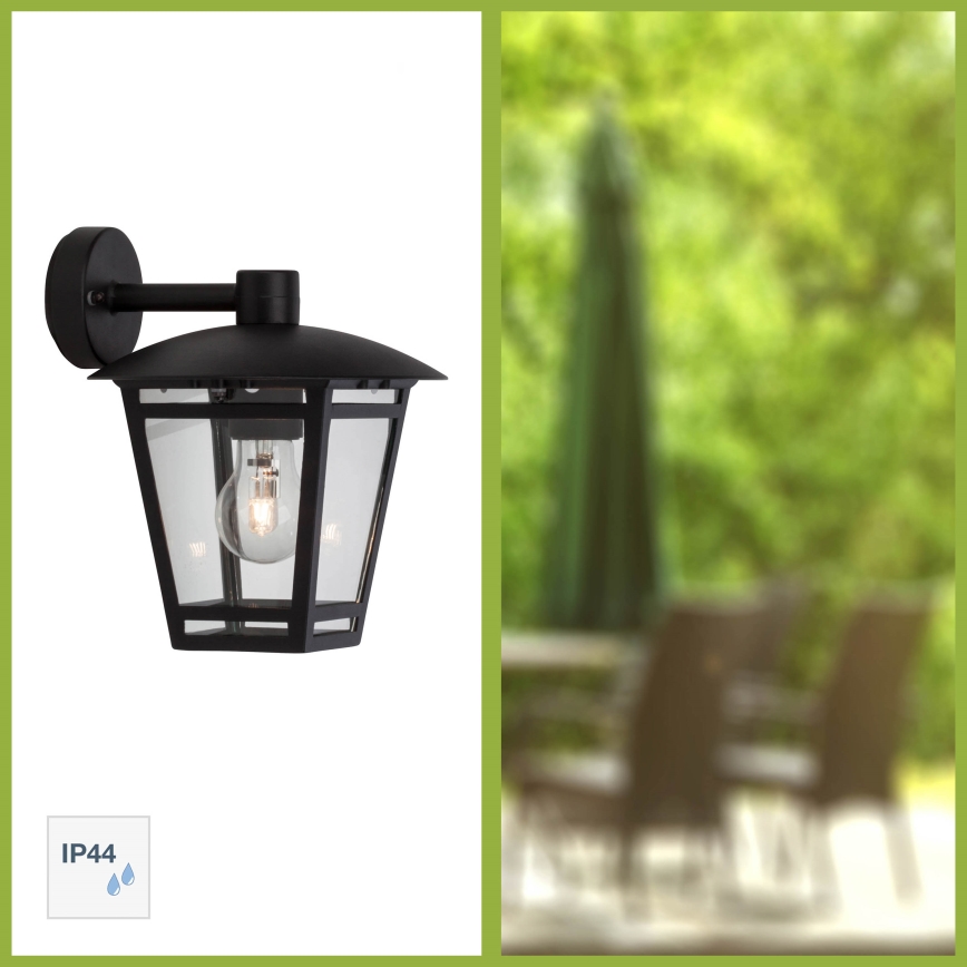 Brilliant - Außenwandleuchte RILEY 1xE27/40W/230V IP44 schwarz