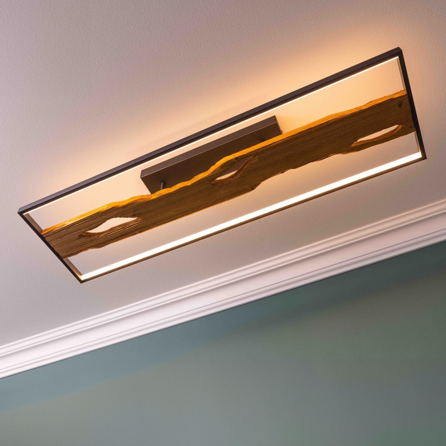 Brilliant - Dimmbare LED-Deckenleuchte CHAUMONT LED/48W/230V Gummibaum - FSC-zertifiziert