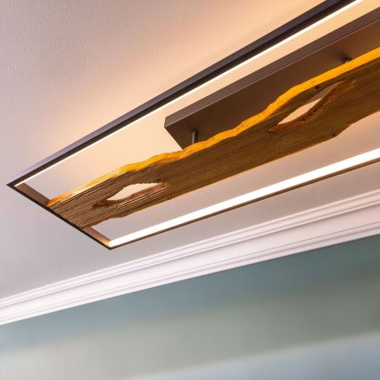 Brilliant - Dimmbare LED-Deckenleuchte CHAUMONT LED/48W/230V Gummibaum - FSC-zertifiziert