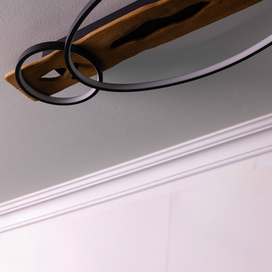 Brilliant - LED-dimmbare Deckenleuchte PIRUS LED/30W/230V 30x70 cm Gummibaumholz