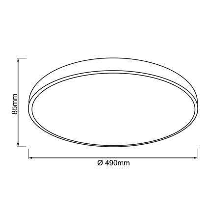 Brilliant - LED-dimmbare Deckenleuchte SLIMLINE LED/60 W/230 V 3000–6500 K Ø 49 cm schwarz + Fernbedienung