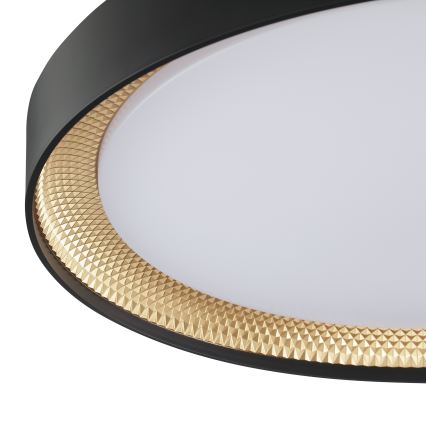 Brilliant - dimmbare LED-Deckenleuchte WALDO LED/36 W/230 V 3000–6500 K Ø 48,5 cm schwarz/gold + Fernbedienung
