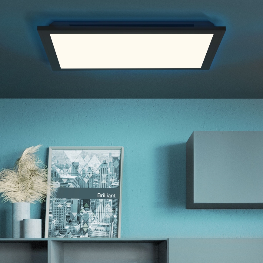 Brilliant - Dimmbare LED-RGBW-Deckenleuchte ALLIE LED/24W/230V 2700-6500K schwarz + Fernbedienung