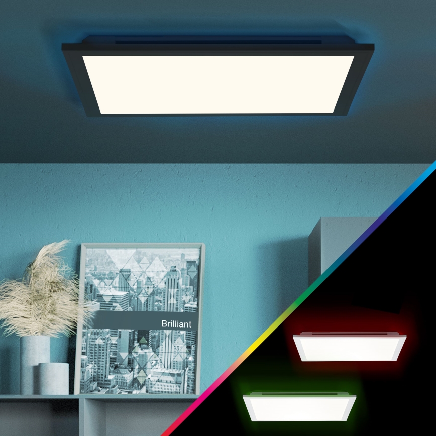 Brilliant - Dimmbare LED-RGBW-Deckenleuchte ALLIE LED/24W/230V 2700-6500K schwarz + Fernbedienung