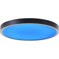 Brilliant - Dimmbare LED-RGBW-Deckenleuchte LOTTI LED/16W/230V 3000K d 30 cm schwarz Wi-Fi Tuya + Fernbedienung