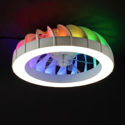 Brilliant - LED RGBW dimmbarer Deckenventilator mit Licht FANORA LED/30W/230V 2700-6500K Ø 46 cm weiß + Fernbedienung