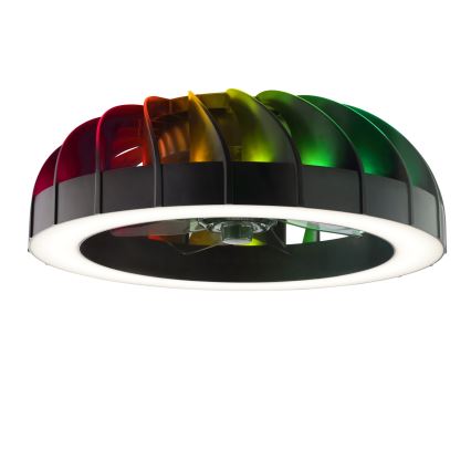 Brilliant - LED RGBW dimmbarer Deckenventilator mit Licht FANORA LED/30W/230V 2700-6500K Ø 46 cm schwarz + Fernbedienung