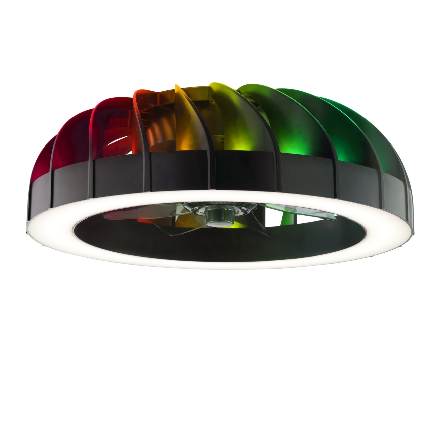 Brilliant - LED RGBW dimmbarer Deckenventilator mit Licht FANORA LED/30W/230V 2700-6500K Ø 46 cm schwarz + Fernbedienung