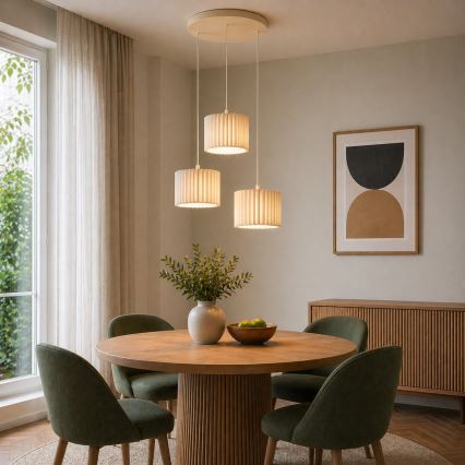 Brilliant - Hängeleuchte an Kabeln VELIN 3xE27/20W/230V Ø 61 cm cremefarben