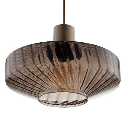 Brilliant - Hängeleuchte LYN an Kabel, 1xE27/20W/230V, Ø 28 cm, braun/rauchbraun