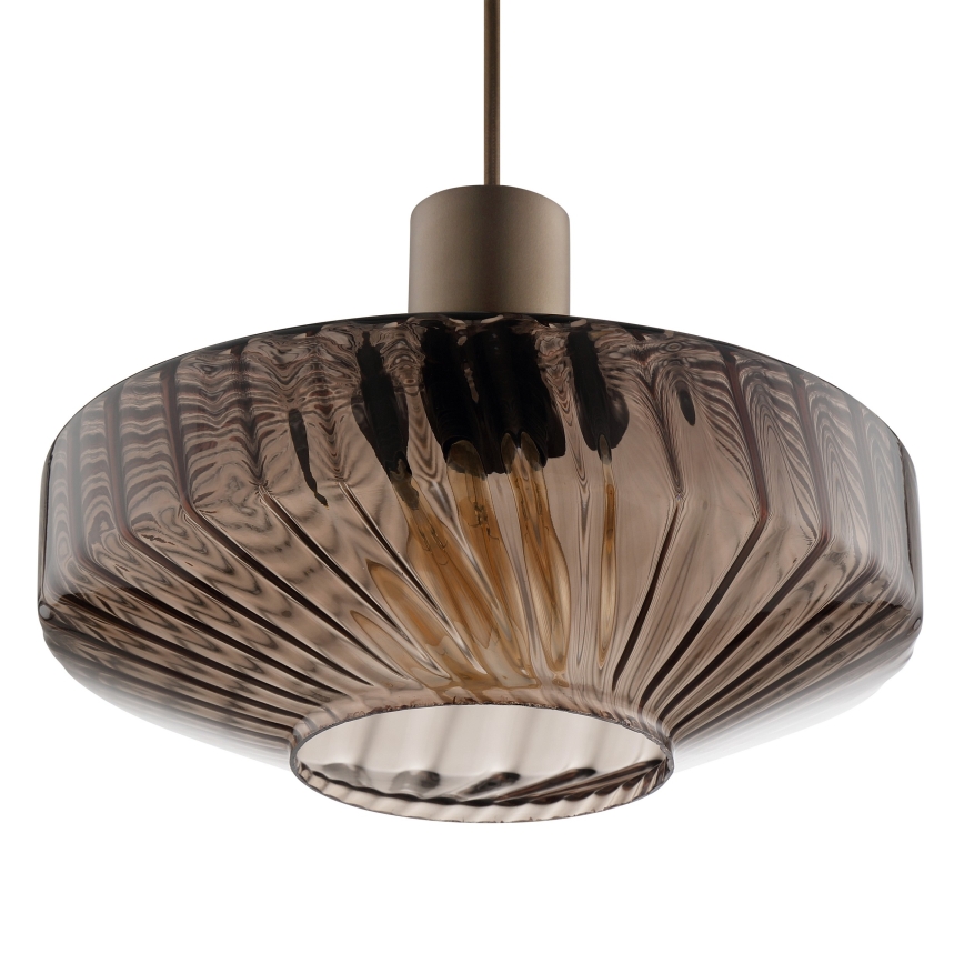 Brilliant - Hängeleuchte LYN an Kabel, 1xE27/20W/230V, Ø 28 cm, braun/rauchbraun