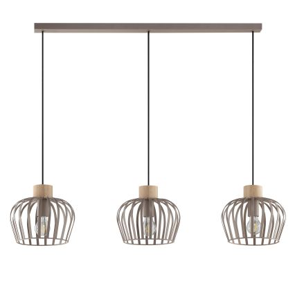 Brilliant - Hängeleuchte NORDIC CAGE 3xE27/20W/230V, beige