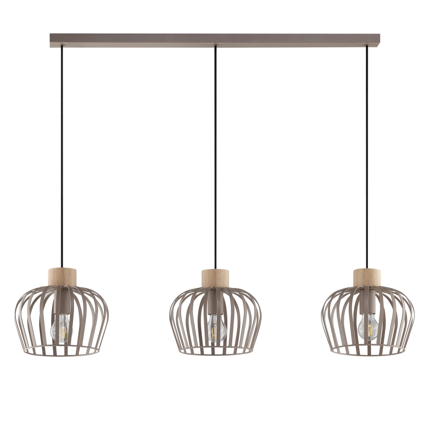 Brilliant - Hängeleuchte NORDIC CAGE 3xE27/20W/230V, beige