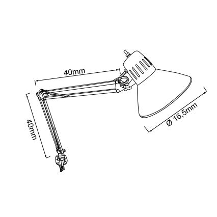Brilliant - HOBBY Klemmlampe 1xE27/40W/230V weiß