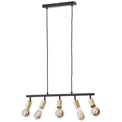 Brilliant - Kronleuchter mit Kabel 5xE27/28W/230V schwarz/messing