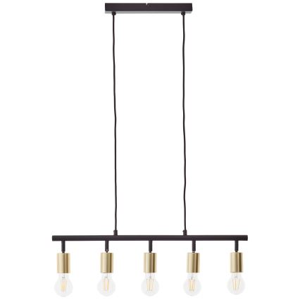Brilliant - Kronleuchter mit Kabel 5xE27/28W/230V schwarz/messing
