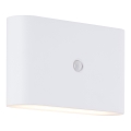 Brilliant - LED Außen-Wandlampe mit Sensor, wiederaufladbar XINO LED/3W/5V 3600 mAh IP44 Weiß