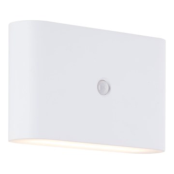 Brilliant - LED Außen-Wandlampe mit Sensor, wiederaufladbar XINO LED/3W/5V 3600 mAh IP44 Weiß