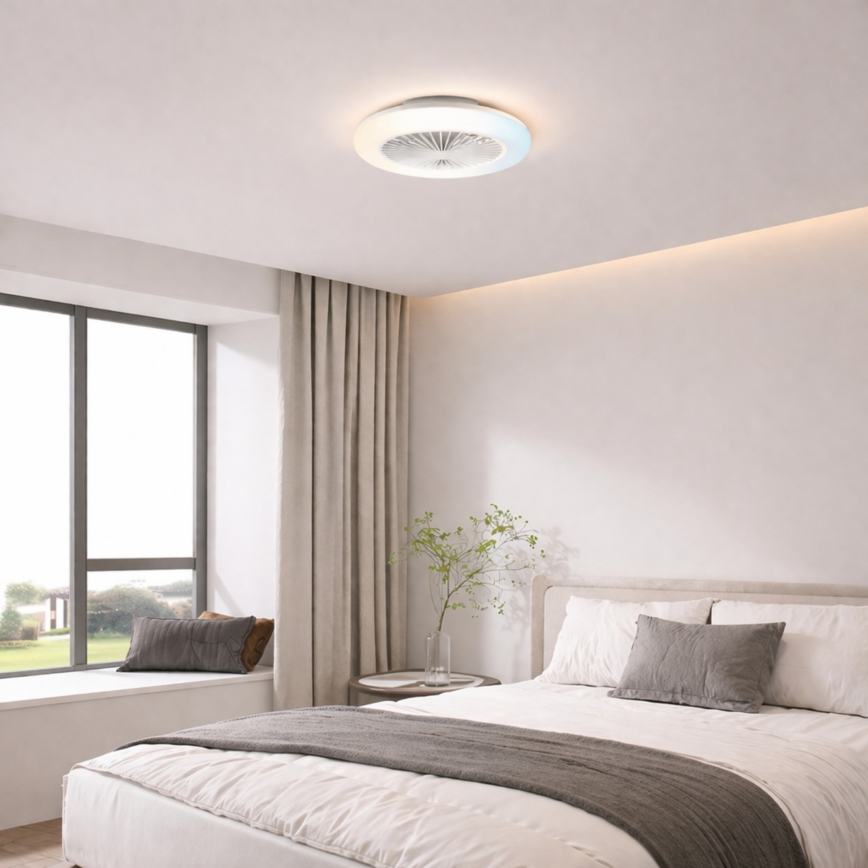 Brilliant - dimmbare LED-Deckenleuchte mit Ventilator MONTERO LED/20W/230V 2700-6500K Ø 42 cm weiß + Fernbedienung