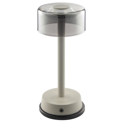 Brilliant - Dimmbare, wiederaufladbare LED-Tischleuchte für den Außenbereich mit Touch-Bedienung RAZOR LED/2,5W/5V 2700K 2600 mAh IP44 grau