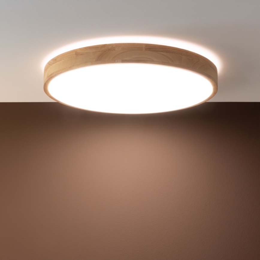 Brilliant - LED-dimmbare Deckenleuchte SLIMLINE LED/60W/230V 3000-6500K Ø 45 cm Gummibaumholz + Fernbedienung