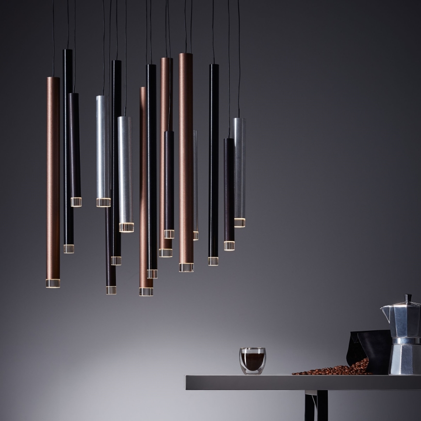 Brilliant - LED-dimmbare Pendelleuchte an Kabel CEMBALO LED/70W/230V mattchrom/schwarz/braun