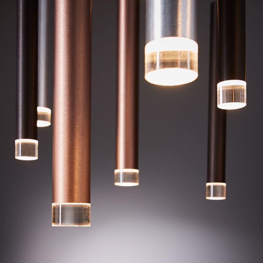 Brilliant - LED-dimmbare Pendelleuchte an Kabel CEMBALO LED/70W/230V mattchrom/schwarz/braun
