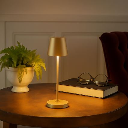 Brilliant - LED dimmbare, wiederaufladbare Touch-Tischlampe für den Außenbereich ELORA LED/2,5W/5V 2700K 2600 mAh IP44 goldfarben