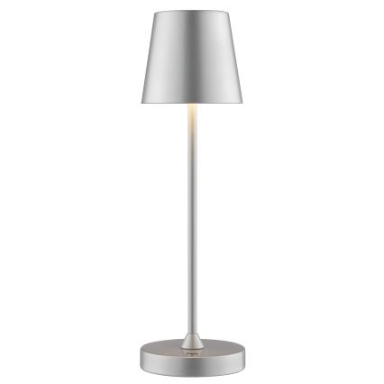 Brilliant - ELORA LED dimmbare, wiederaufladbare Touch-Tischleuchte für den Außenbereich LED/2,5W/5V 2700K 2600 mAh IP44 silber