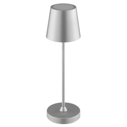 Brilliant - ELORA LED dimmbare, wiederaufladbare Touch-Tischleuchte für den Außenbereich LED/2,5W/5V 2700K 2600 mAh IP44 silber
