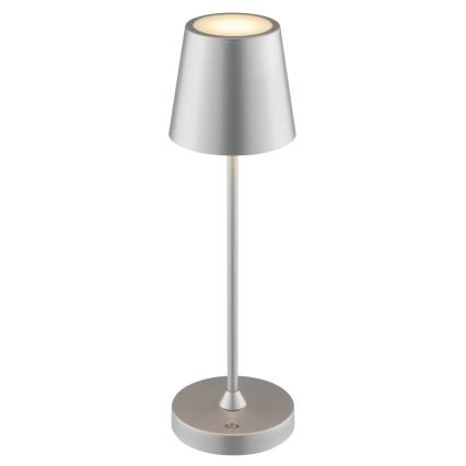 Brilliant - ELORA LED dimmbare, wiederaufladbare Touch-Tischleuchte für den Außenbereich LED/2,5W/5V 2700K 2600 mAh IP44 silber