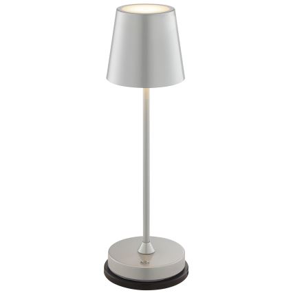 Brilliant - ELORA LED dimmbare, wiederaufladbare Touch-Tischleuchte für den Außenbereich LED/2,5W/5V 2700K 2600 mAh IP44 silber