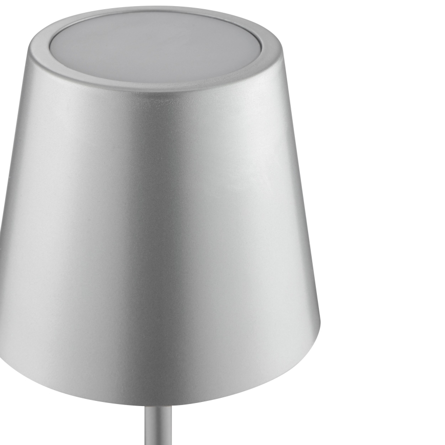 Brilliant - ELORA LED dimmbare, wiederaufladbare Touch-Tischleuchte für den Außenbereich LED/2,5W/5V 2700K 2600 mAh IP44 silber