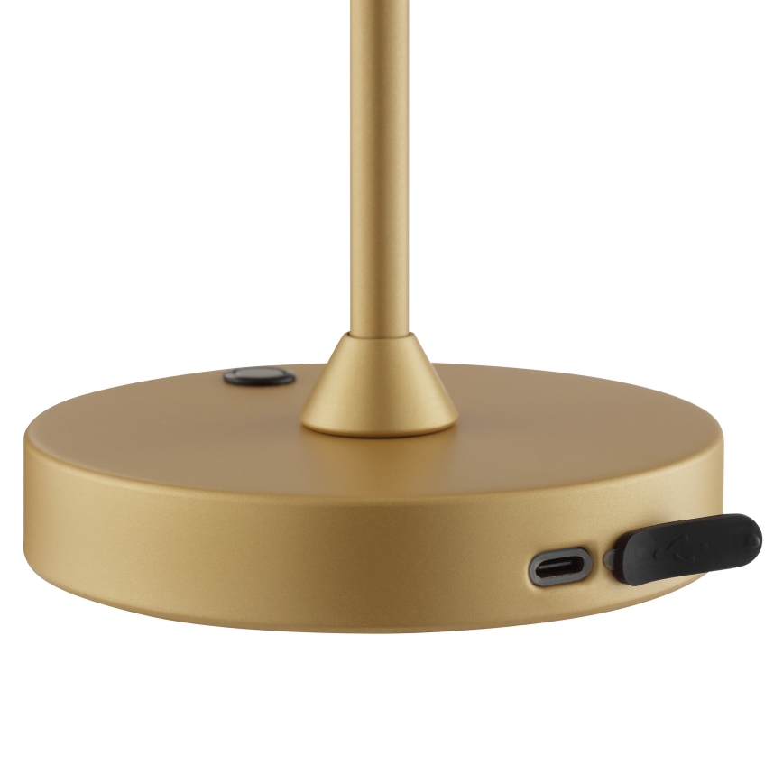 Brilliant - LED, dimmbar, wiederaufladbare Touch-Außen-Tischleuchte ELORA LED/2,5W/5V 2700K 2600 mAh IP44 gold