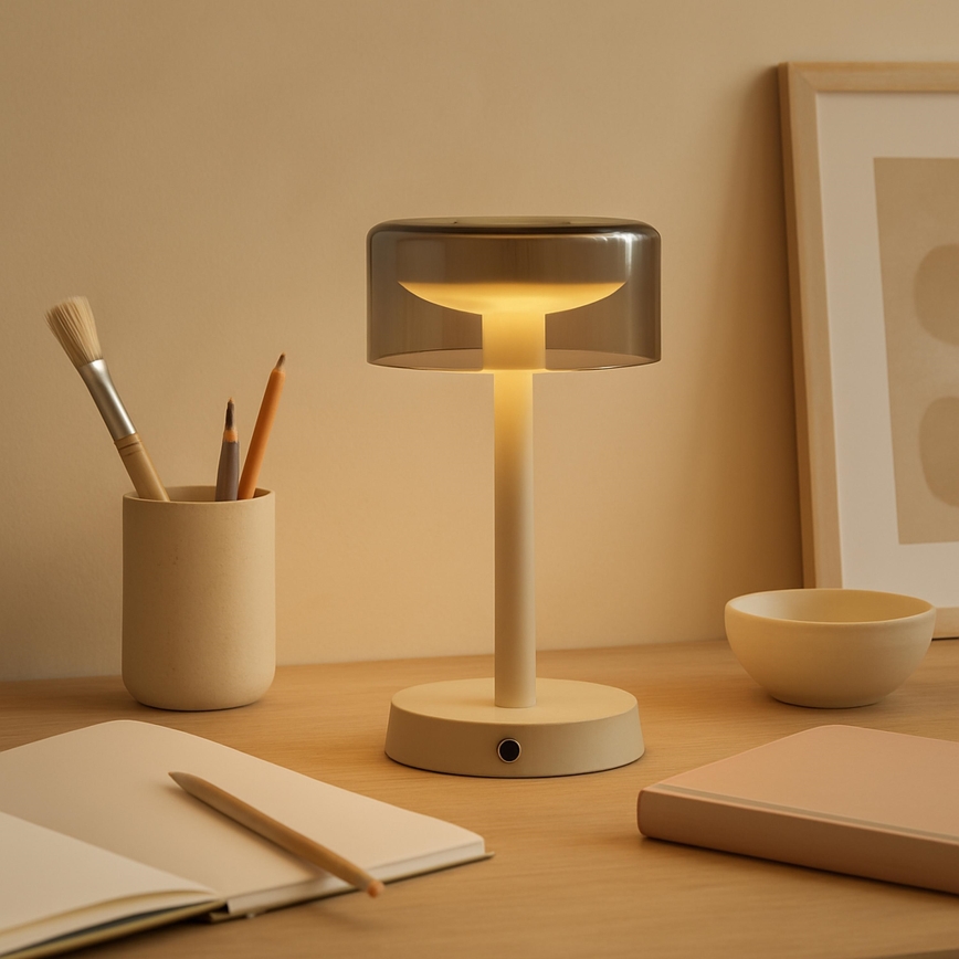 Brilliant - dimmbare, wiederaufladbare LED-Touch-Tischleuchte für den Außenbereich RAZOR LED/2,5W/5V 2700K 2600 mAh IP44 grau