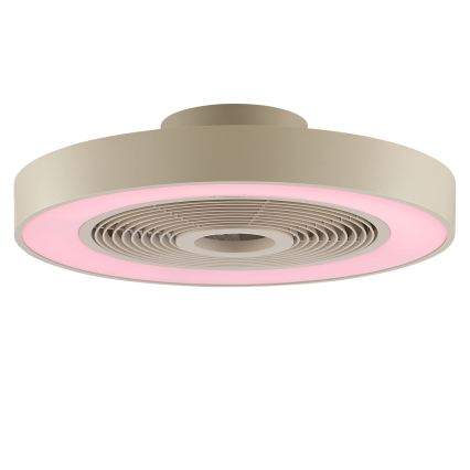 Brilliant - LED RGBW dimmbare Deckenleuchte mit Ventilator CATANIA, LED/37 W/230 V, 2700–6500 K, Ø 48,6 cm, beige + Fernbedienung