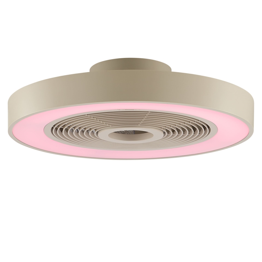 Brilliant - LED RGBW dimmbare Deckenleuchte mit Ventilator CATANIA, LED/37 W/230 V, 2700–6500 K, Ø 48,6 cm, beige + Fernbedienung