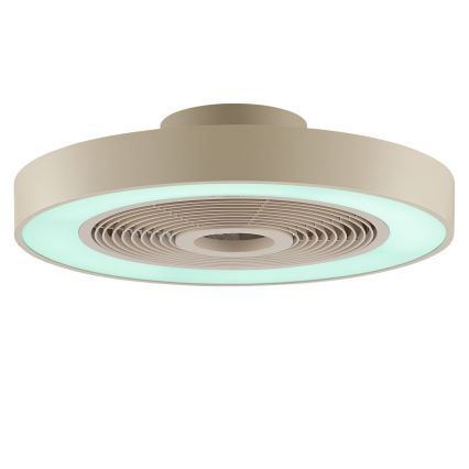 Brilliant - LED RGBW dimmbare Deckenleuchte mit Ventilator CATANIA, LED/37 W/230 V, 2700–6500 K, Ø 48,6 cm, beige + Fernbedienung