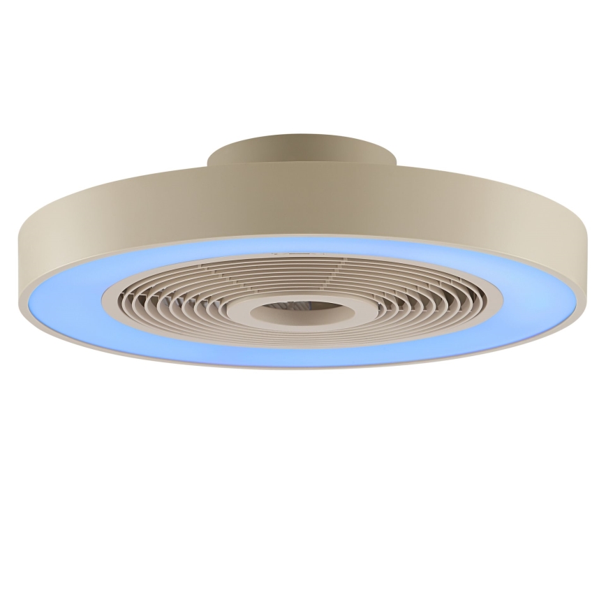 Brilliant - LED RGBW dimmbare Deckenleuchte mit Ventilator CATANIA, LED/37 W/230 V, 2700–6500 K, Ø 48,6 cm, beige + Fernbedienung