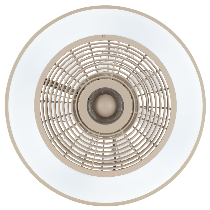 Brilliant - LED RGBW dimmbare Deckenleuchte mit Ventilator CATANIA, LED/37 W/230 V, 2700–6500 K, Ø 48,6 cm, beige + Fernbedienung