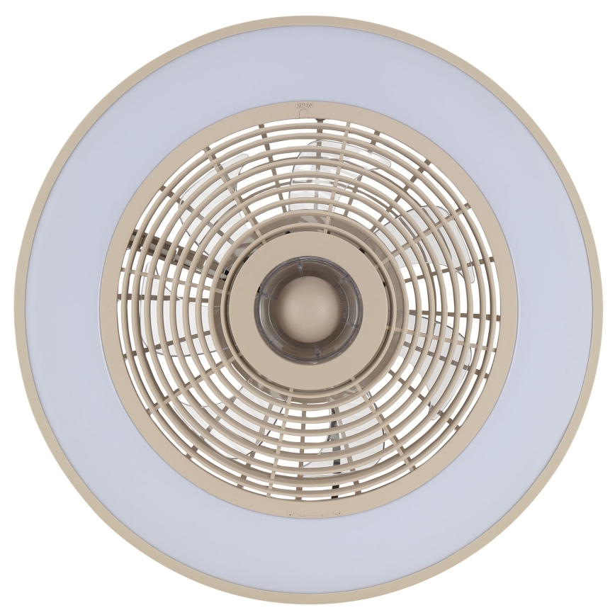 Brilliant - LED RGBW dimmbare Deckenleuchte mit Ventilator CATANIA, LED/37 W/230 V, 2700–6500 K, Ø 48,6 cm, beige + Fernbedienung