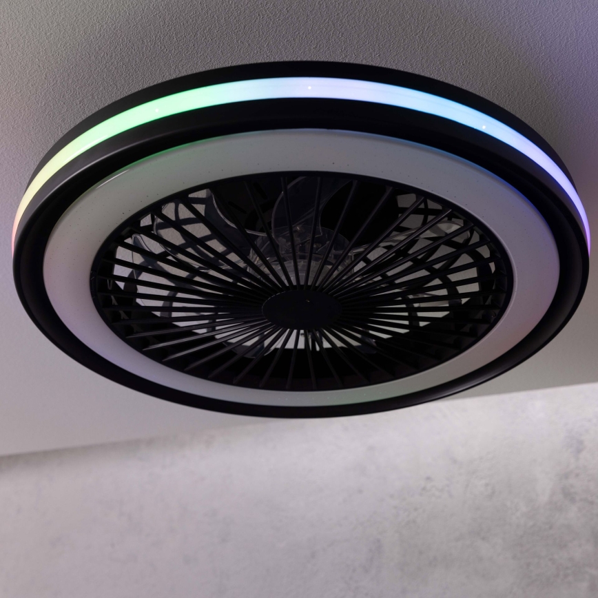 Brilliant - LED RGBW dimmbare Deckenleuchte mit Ventilator PALMERO LED/40W/230V 2700-6500K Ø 46,6 cm beige + Fernbedienung