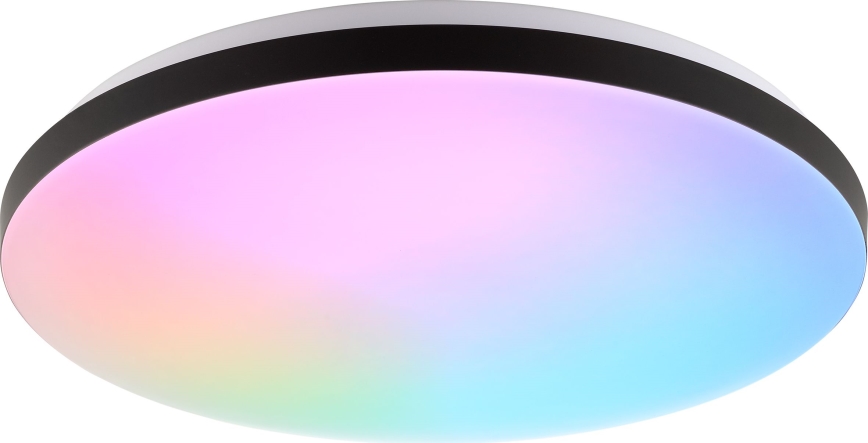 Brilliant - LED RGBW dimmbare Deckenleuchte LIVIO LED/20W/230V 3000–6500K Ø 38,5 cm schwarz + Fernbedienung