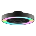 Brilliant - LED RGBW dimmbare Deckenleuchte mit Ventilator CATANIA LED/37W/230V 2700-6500K Ø 48,6 cm schwarz + Fernbedienung