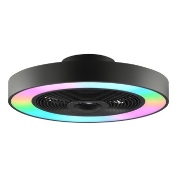 Brilliant - LED RGBW dimmbare Deckenleuchte mit Ventilator CATANIA LED/37W/230V 2700-6500K Ø 48,6 cm schwarz + Fernbedienung