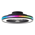 Brilliant - LED RGBW dimmbare Deckenleuchte mit Ventilator PALMERO LED/40W/230V 2700-6500K Ø 46,6 cm beige + Fernbedienung
