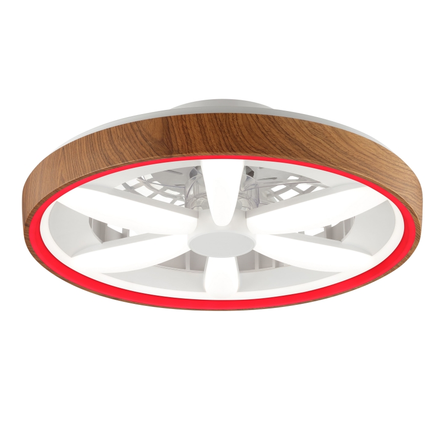 Brilliant - LED RGBW Dimmbarer Deckenventilator GAIANO LED/24W/230V 2700-6500K d 48 cm braun + Fernbedienung